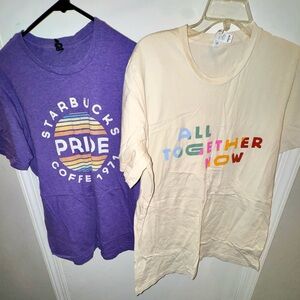 Lot of 11 Starbucks Employee Shirts - Medium/Large